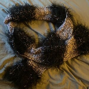 pink and black scarf